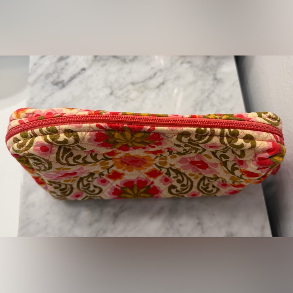 Vera Bradley Folkloric Floral Pink & Orange Cosmetic Bag - Picture 3 of 5